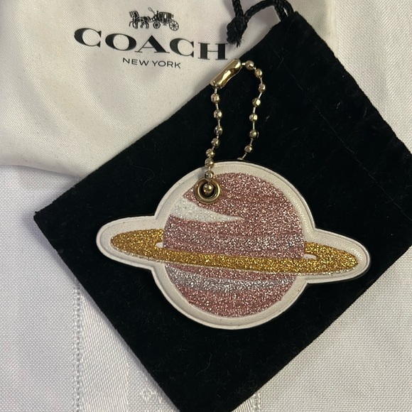 Coach NASA Saturn Glitter Space Charm!🪐 Limited Edition! Rare!🤯 - Picture 1 of 3